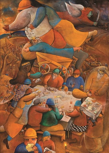 José Gurvich "Pessaj" óleo sobre tela 127 x 91 cm.  Firmado abajo izquierda y fechado 1973.