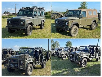 22 Land Rover Defender 110, 1 Station Wagon, 3 Soft Top y 18 Tácticos que pertenecieron a la flota del Ejército Nacional