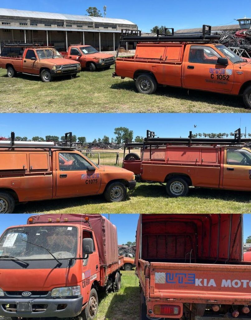 Remate oficial por cuenta y orden de UTE: camionetas Toyota, camiones, grúas y elevadores