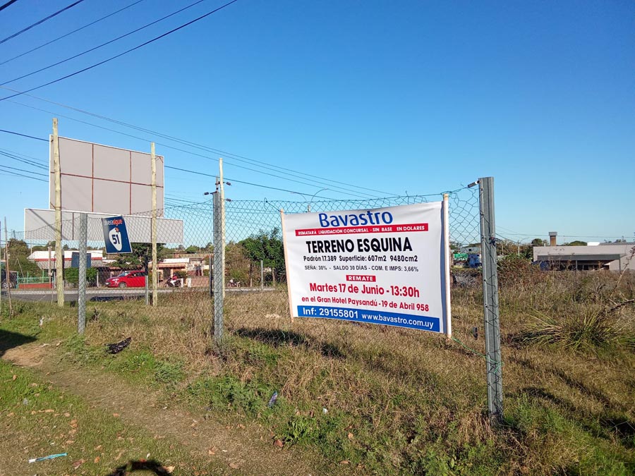 Terreno esquina en la Ciudad de Paysandú