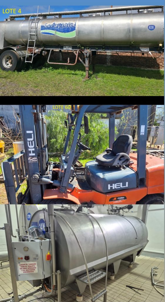 Instalación industrial, equipos, tanques, cisterna, compresores, etc. por cuenta y orden de Conaprole